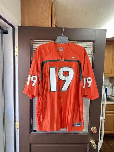 Vintage Nike Miami Hurricanes #19 Brown Authentic NCAA College Football Jersey