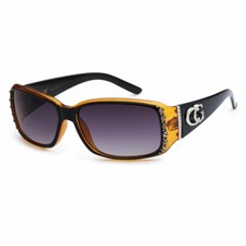 Womens CG Eyewear Rhinestones Fashion Sunglasses - Transparent Brown Frame CG04