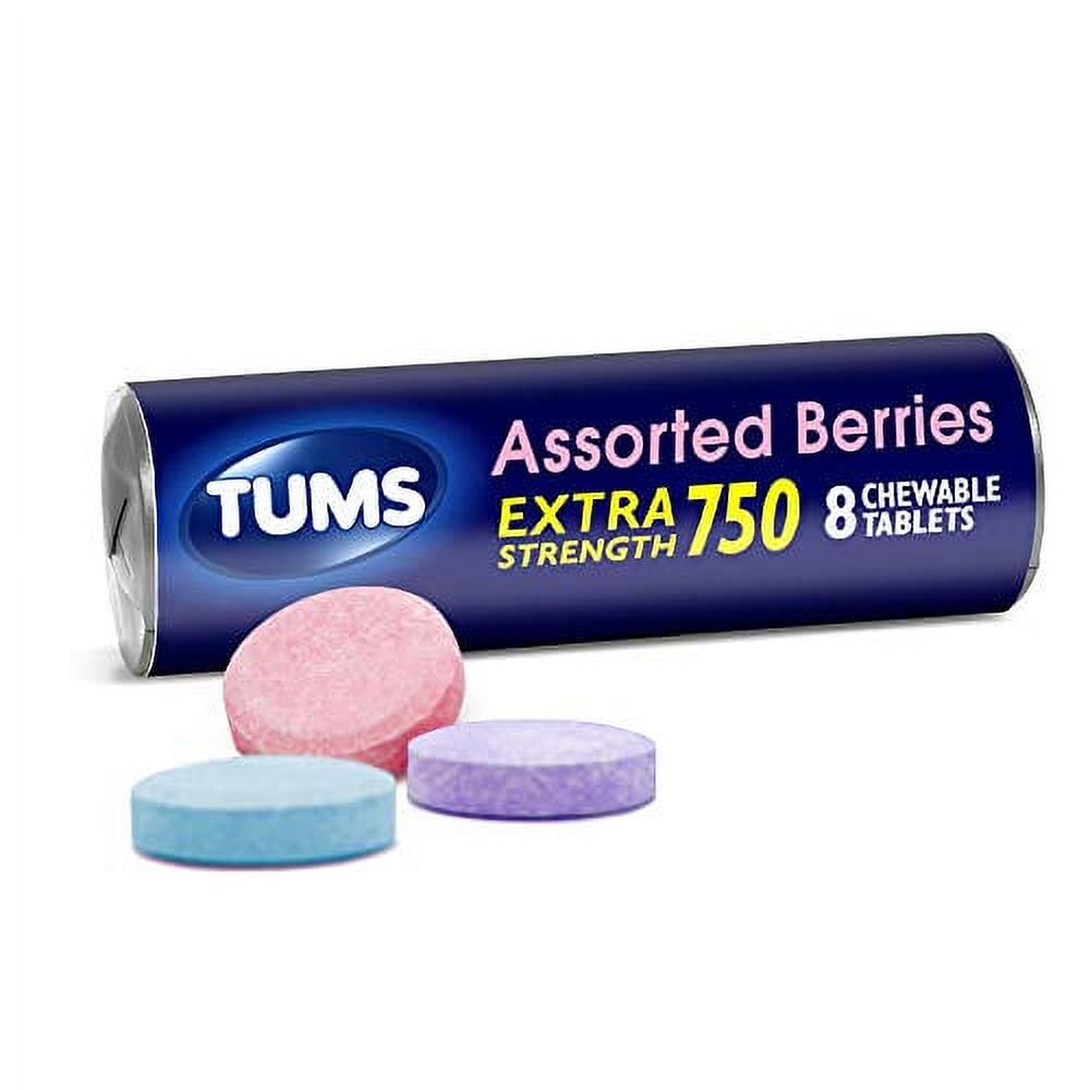 TUMS Extra Strength Assorted Berries Antacid Chewable Tablets, 8ct