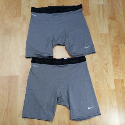 2 pair Nike Pro Compression Shorts Men's XL gray used 