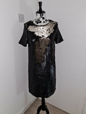 Next Ladies changing colour, Black Gold Sequin Dress, Size 10, Rrp 50, BNWT | eBay UK Next Ladies changing colour, Black Gold Sequin Dress, Size 10, Rrp 50, BNWT | eBay UK