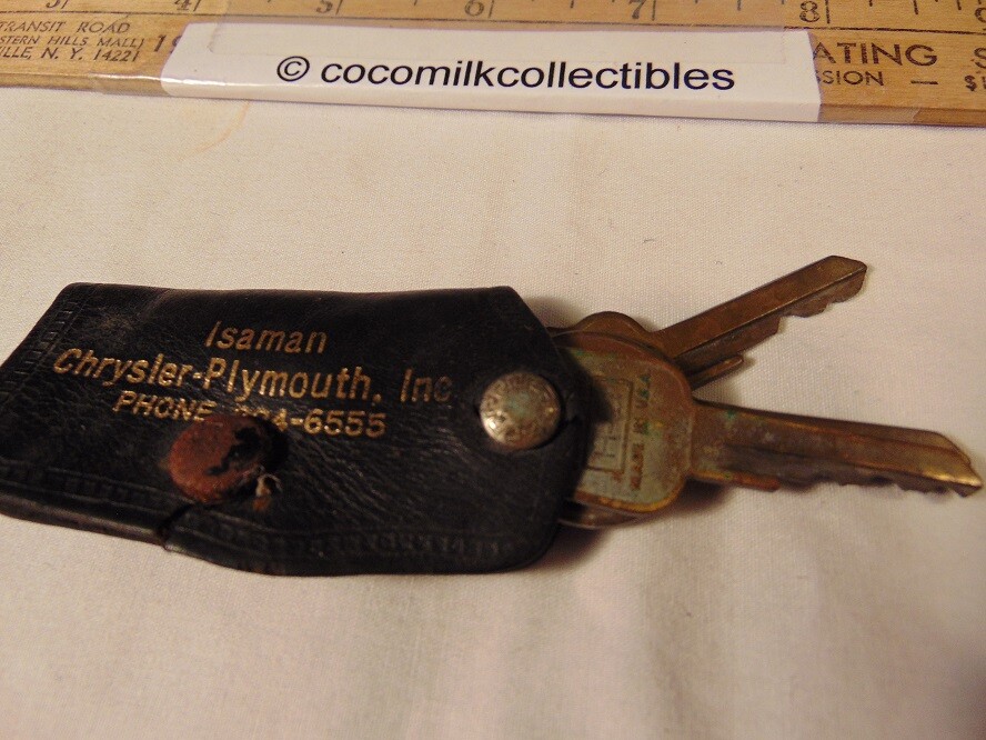 Vintage 1960's Leather Key Case w/Keys Isaman Chrysler Plymouth Hornell New York eBay
