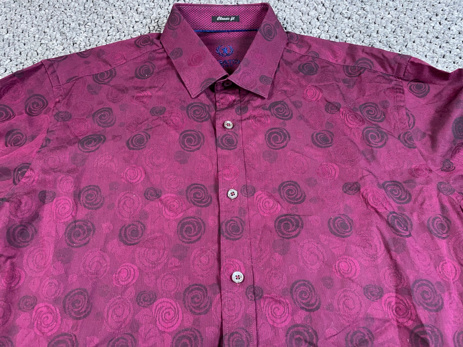 Bugatchi Geometric Pattern Classic Fit Shirt Adul… - image 13