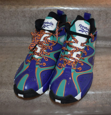 Size 11.5 - Men's Reebok Kamikaze II Mid Aztec Purple High Top Basketball Shoes