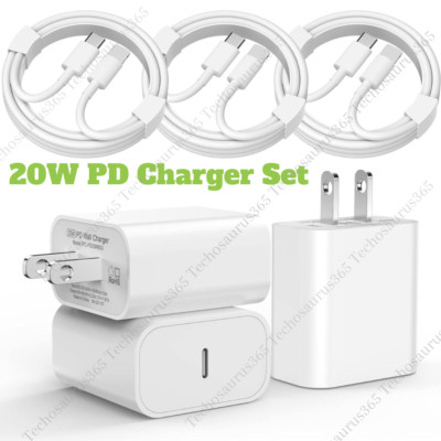 3x 20W USB-C Fast Charger PD Adapter Cable For iPhone 8 11/12/13/14 15 XR X iPad