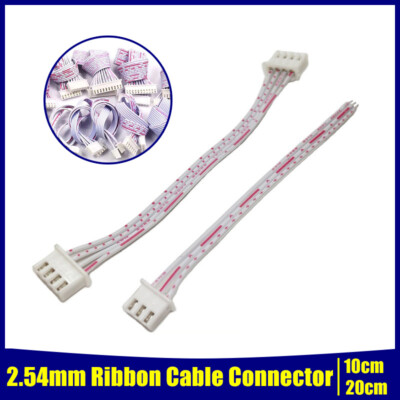 2.54mm Flexible Ribbon Cable Lead Connector Electric Wire Redwhite for PCB Board
