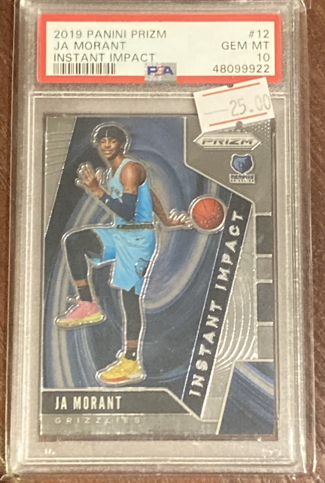 2019 Panini Prizm Instant Impact #12 Ja Morant Rookie Insert RC PSA 10 GRIZZLIES