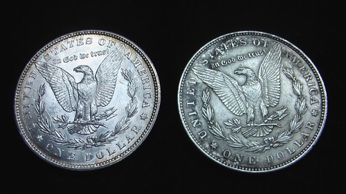 2 MORGANS 1887 P--1878 p GEM MORGAN SILVER DOLLARS AU + - Picture 4 of 6