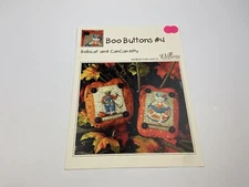 The Victoria Sampler Boo Buttons #4 Counted Cross Stitch Bobcat Cancan Kitty