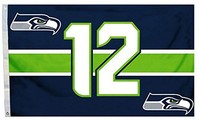 Nfl Seattle Seahawks Flag With Grommets, 3' X 5', Blue/green, New, Free Shipping on sale Nfl Seattle Seahawks Flag With Grommets, 3' X 5', Blue/green, New, Free Shipping on sale