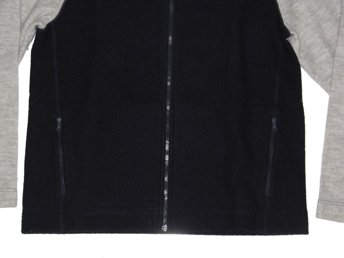 Armani Exchange A|X Mens Navy Grey White Wool Knit Full Zip Jacket