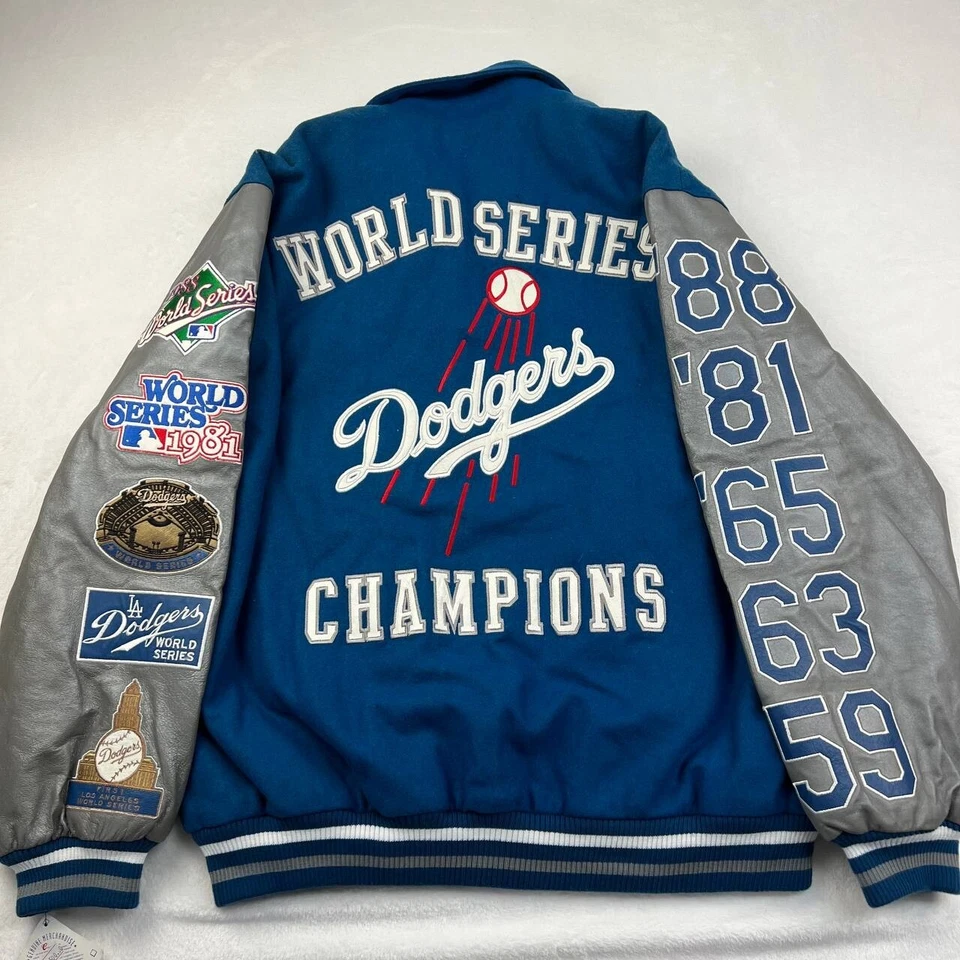 Винтажная мужская куртка на молнии Los Angeles LA Dodgers XL G-III World Series новая - Изображение 3 из 4