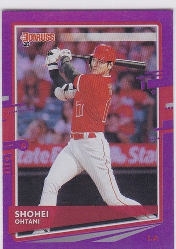 SHOHEI OHTANI RARE HOLO FOIL PURPLE Variation Baseball Card 2020 Donruss ANGELS!
