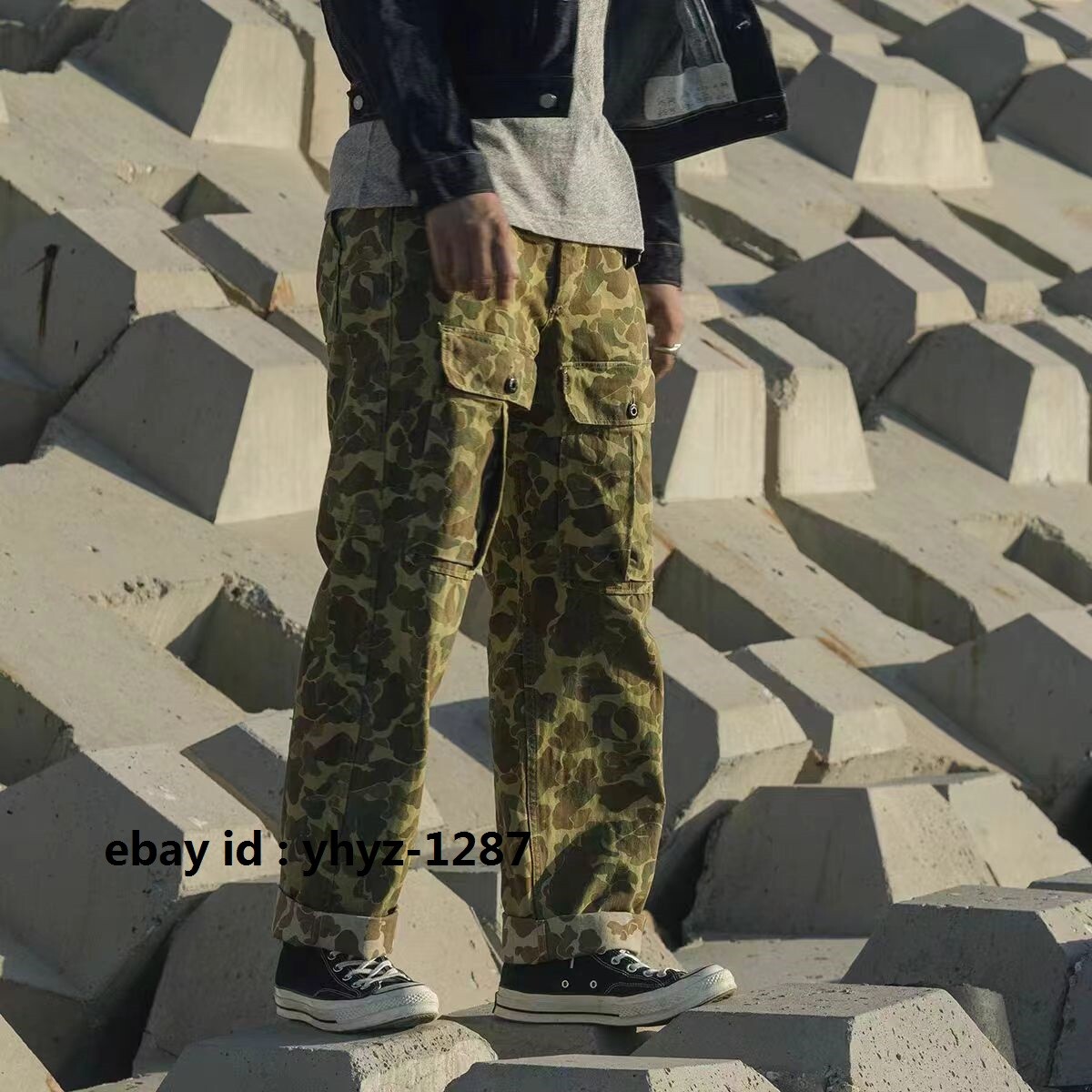 Modified Army M-43 Frog Skin Camouflage Pants Herringbone