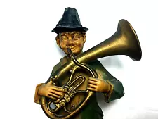 Collectible Germany Figurine Hobo Gold Baritone Musician Vintage Figurine 6"