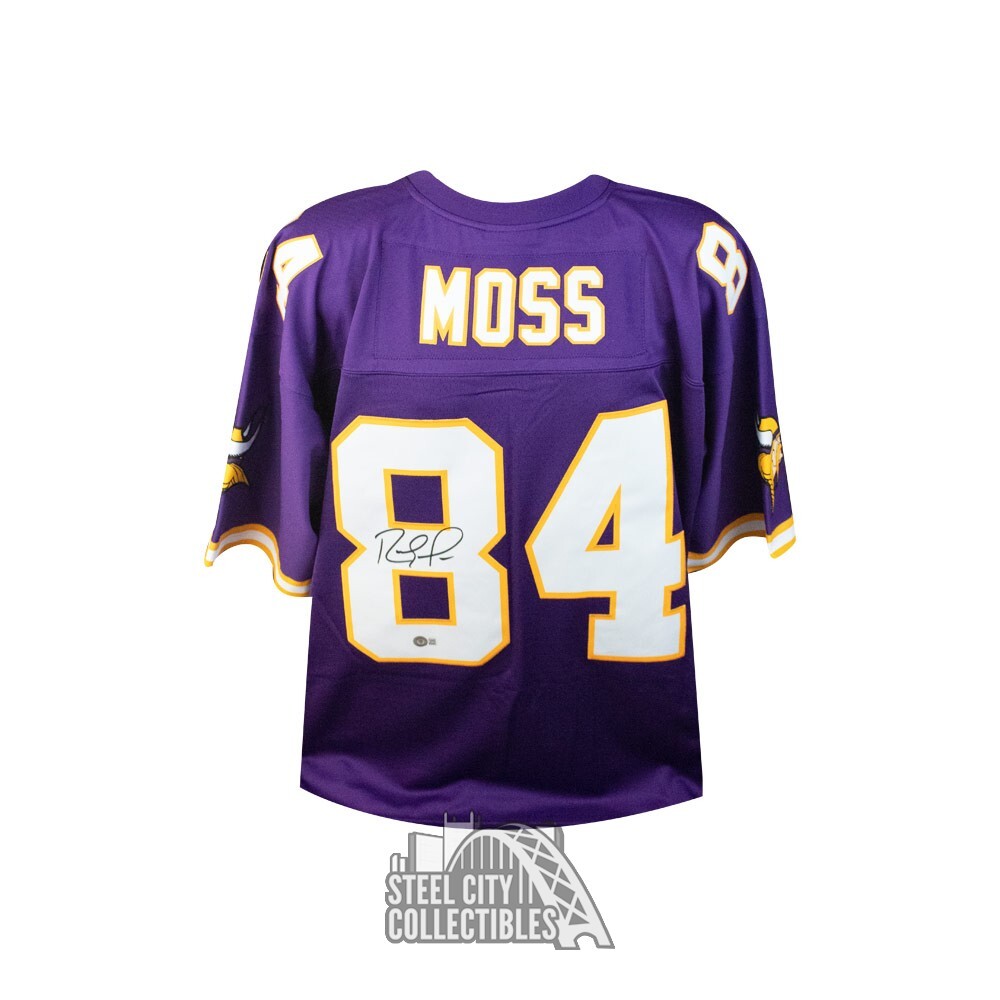 Randy Moss Autographed Minnesota Vikings Mitchell Ness Football Jersey  BAS