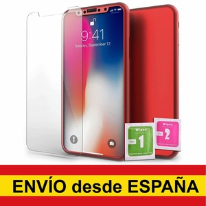 Funda Doble Hibrida para IPHONE 6 6S ROJO Cristal Templado Antigolpes