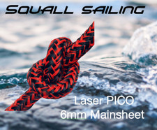 Laser PICO dinghy main sheet 10mtr x 6mm Evolution sheet  Red or Blue
