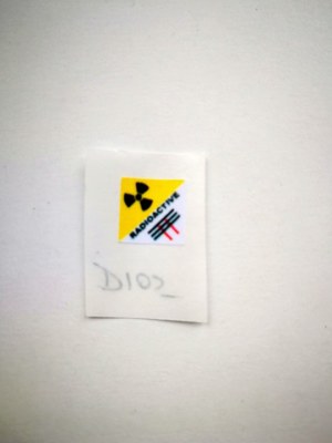 Dinky 105 Maximum Security Fahrzeug Radioaktiv Papier Aufkleber nur für Kiste