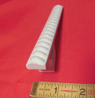 10 pcs. *Gloss White* Vintage Ceramic Liner-Pencil-Sizzle Tiles: 5/8'' X 6''  NOS
