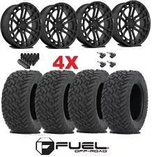 20 FUEL HEATER WHEELS RIMS MATTE BLACK W/ TIRES 275 55 20 GRIPPER AT ALL TERRAIN