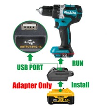 1x DEWALT 20v MAX XR Slider Li-ion Batteries to Makita 18v BL18XX Series Adapter