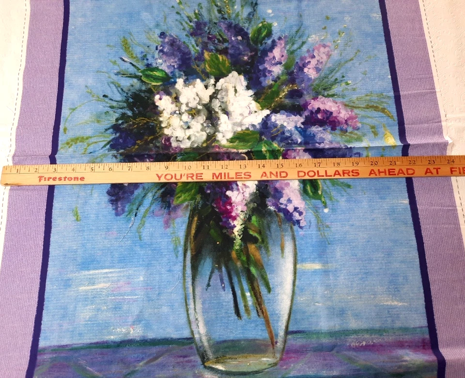 Panel de tela 24"x44" telas Michael Miller #DCX9269 florero floreciente púrpura floral Foto 4 de 4