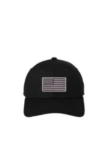 New Era 39Thirty Flex Fit Hat Black w Black Grey USA Flag  S/M (7 1/8-7 3/8)