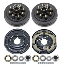 8 on 6.5" Trailer Hub Drum Kits with 12"x2" Electric Brakes for 7000lb 12x2 Axle