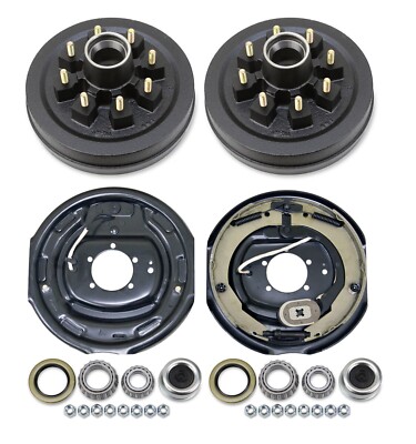 8 on 6.5'' Trailer Hub Drum Kits with 12''x2'' Electric Brakes for 7000lb 12x2 Axle