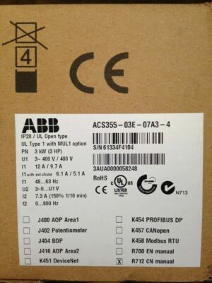 priority express ABB Inverter ACS355-03E-07A3-4 NEW