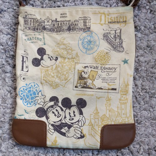 Sac à main bandoulière vintage parcs Disney original authentique sac Mickey Minnie toile - Photo 2/14