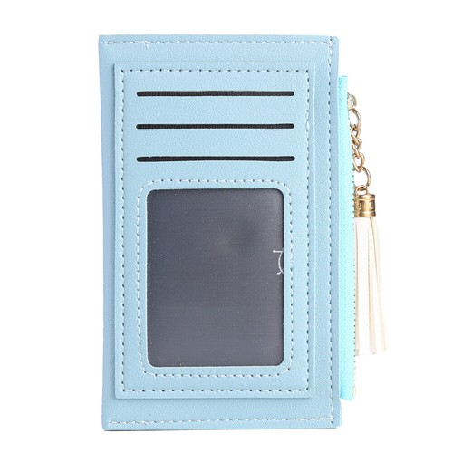 Nuevo Mini Cartera Informal de Cuero PU Mujer Borla Sólida Cremallera Cartera Mini Tarjetero - Imagen 4 de 7