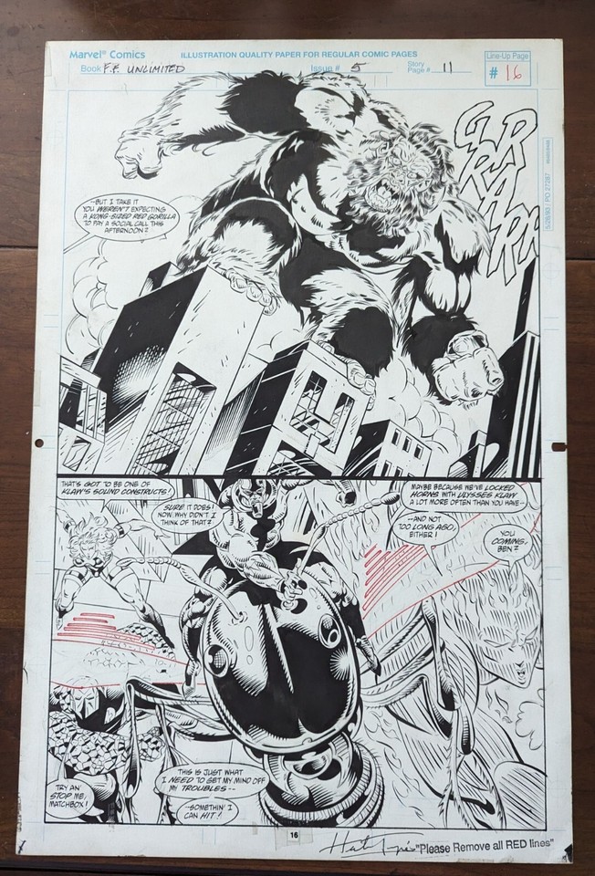 Herb Trimpe Original Art:Fantastic Four Unlimited 5 (1994) Pg 55-Giant Gorilla! Comic Art