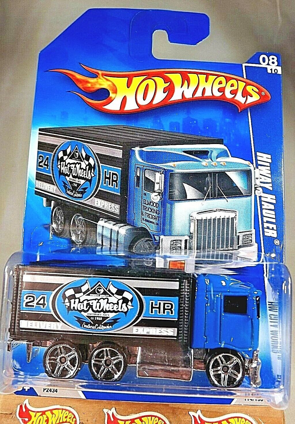 HOT WHEELS Pavement HW Skate Team Truck and Trailer Only Blue and Grey