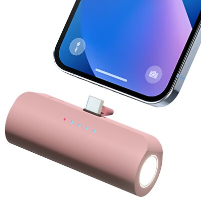 Small Portable Charger 5000mAh 18,5W Ultra Compact with Emergency LED Flashlight