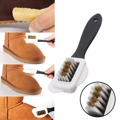 3side Suede Leather Nubuck Shoes Boot Cleaner Stain Household Cleaning Brush Kit