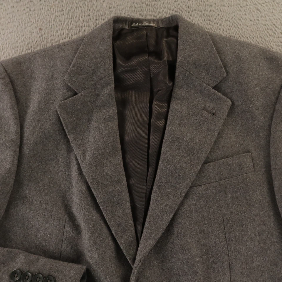 Chaqueta de tweed de colección M gris jaspeado lana cachemir franela blazer abrigo deportivo 40S Foto 2 de 4