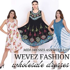 Summer Women Rayon Umbrella Dress - 10 pcs Assorted Lot Summer Beach Clothing