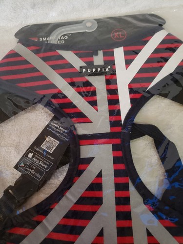 Brand New Puppia Briton Dog Harness XL Red Grey White And Navy - Picture 6 of 13