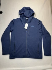 Stio Mens Glide Power Stretch Full Zip Hoodie Sweatshirt Navy Heather Large NWT