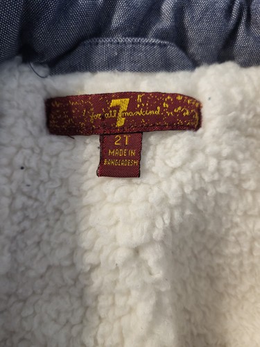 7 For Mankind Boys Toddler Sherpa Lined Jacket 2T Denim Barn Coat Farm Ski - Foto 3 di 10