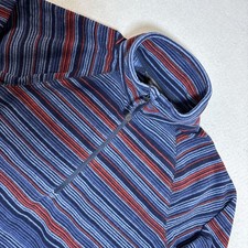 Eddie Bauer Women Small Quarter Zip Pullover Fleece Sweatshirt Striped