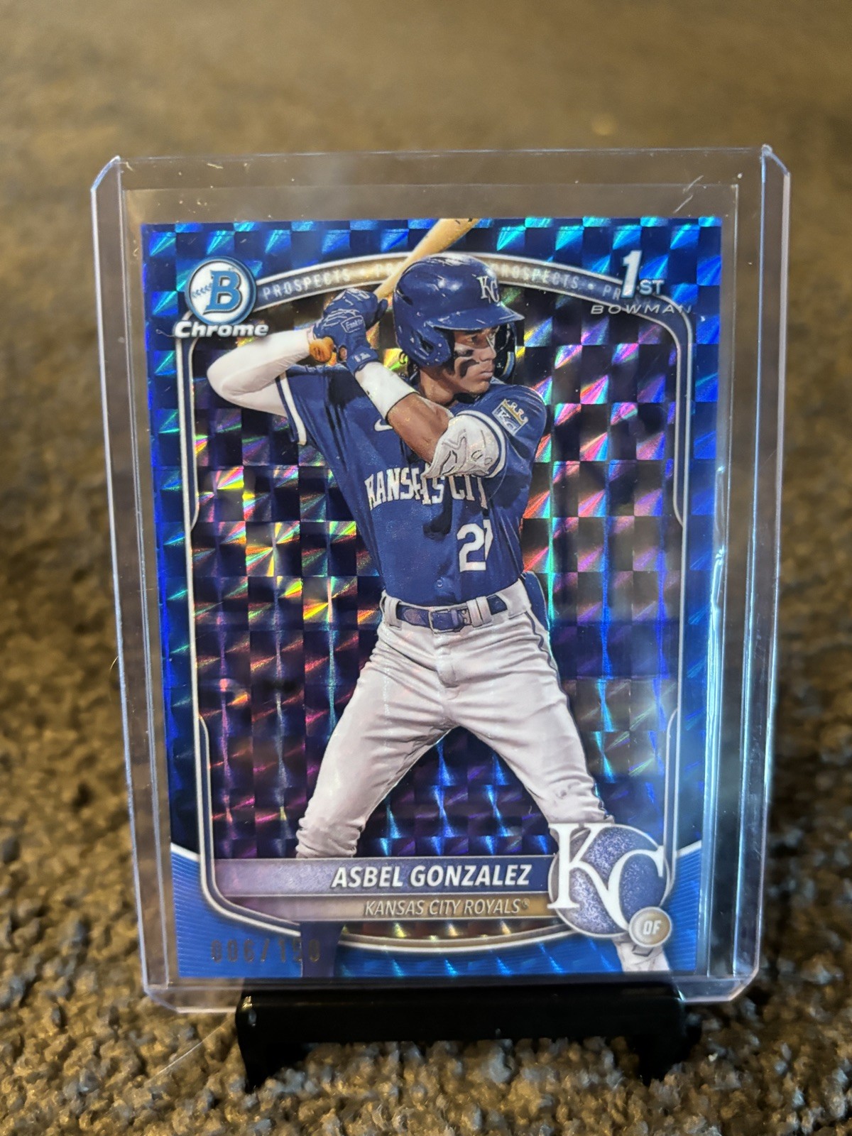 2025 Bowman Chrome Prospects Blue Geometric Refractor /150 Asbel Gonzalez #BCP-4