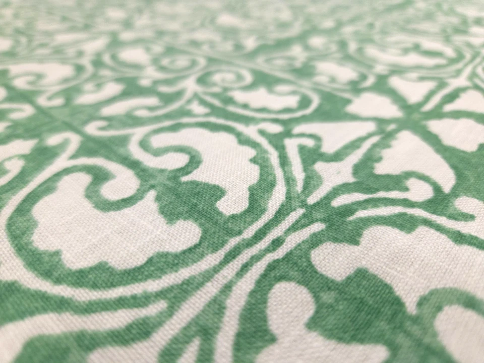 Tela P Kaufmann PALAZZO LAGOON Verde Geométrico Diseñador Floral Cortinas Uph Foto 3 de 4