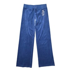 Juicy Couture Velour Track Pants Blue Women's Size M Joggers Lounge Pants