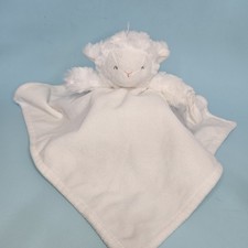 Carter's White Lamb Sheep Lovey Security Blanket w/Pacifier Holder 14" 14"