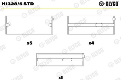 GLYCO Kurbelwellenlager IROX  H1328/5 STD für VW TRANSPORTER SKODA XL A4 ALTEA 3