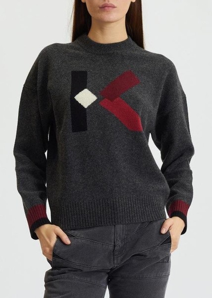 Women Kenzo Sweater Grey Wool 36 / S / 44