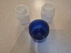 Vintage Noxzema Jars Lot of 3 - Cobalt Blue Glass & White Milk Glass Cosmetic... — photo 1